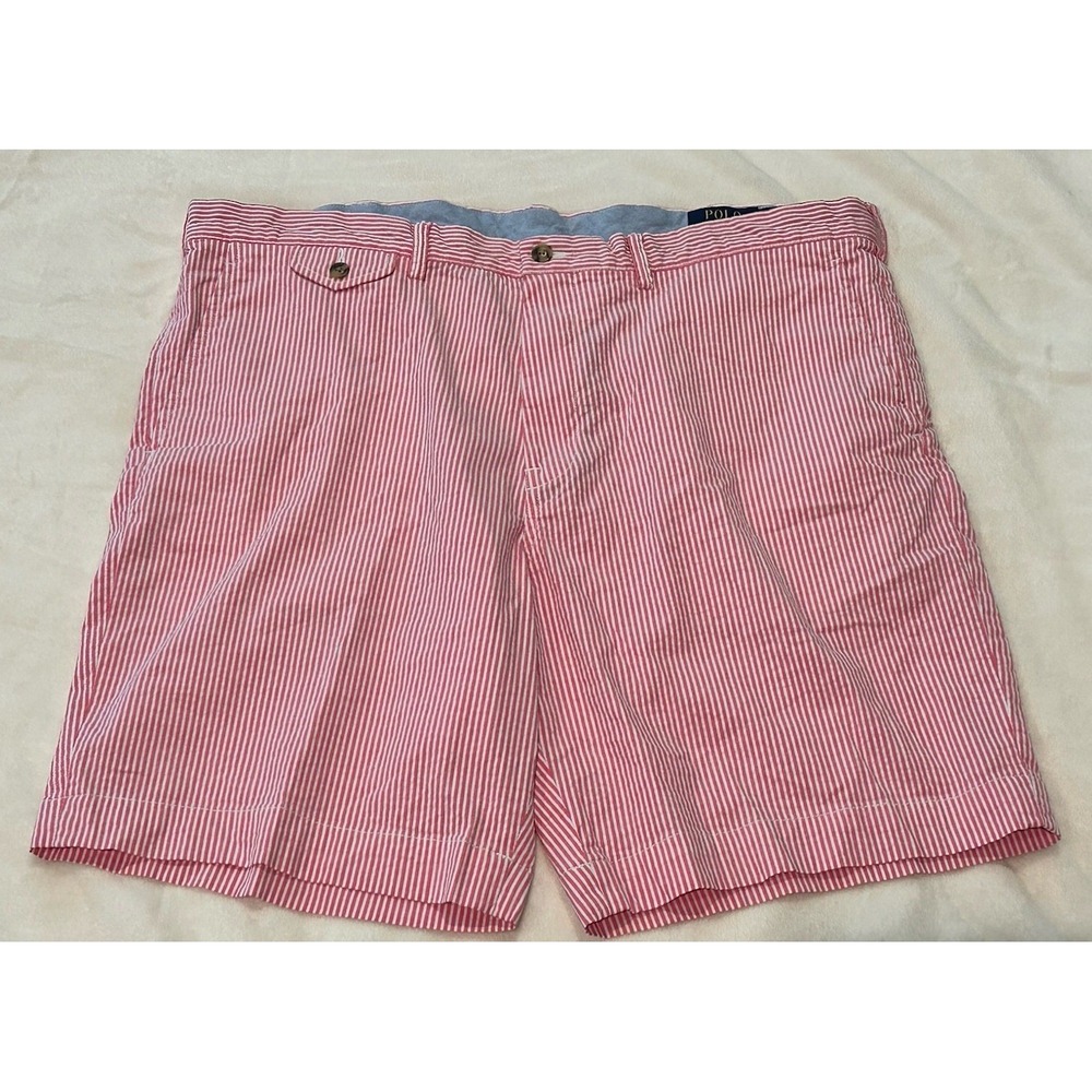 Polo Ralph Lauren 9" Seersucker Shorts Mens 38‎ Classic Fit Stretch Chino Pink